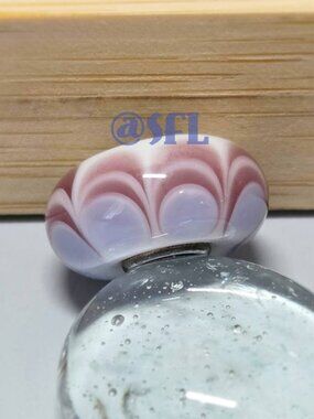 Authentic Trollbeads OOAK Glass Beads Purple Scallops